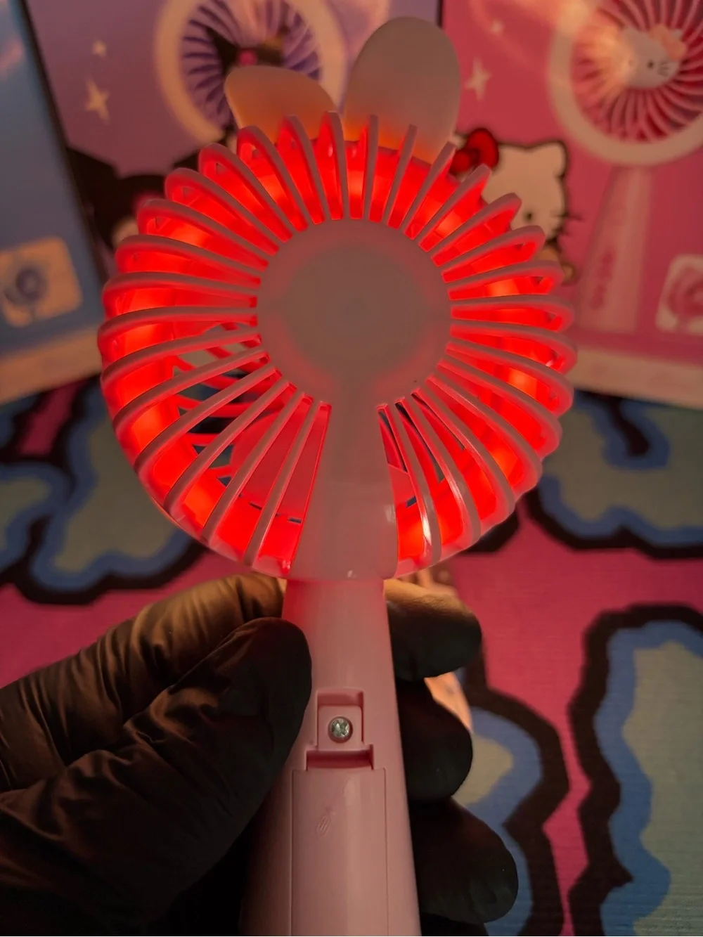 MY MELODY! Pink Mini Handheld Fan WITH LED LIGHTS for Kids Strong Little Fan!!